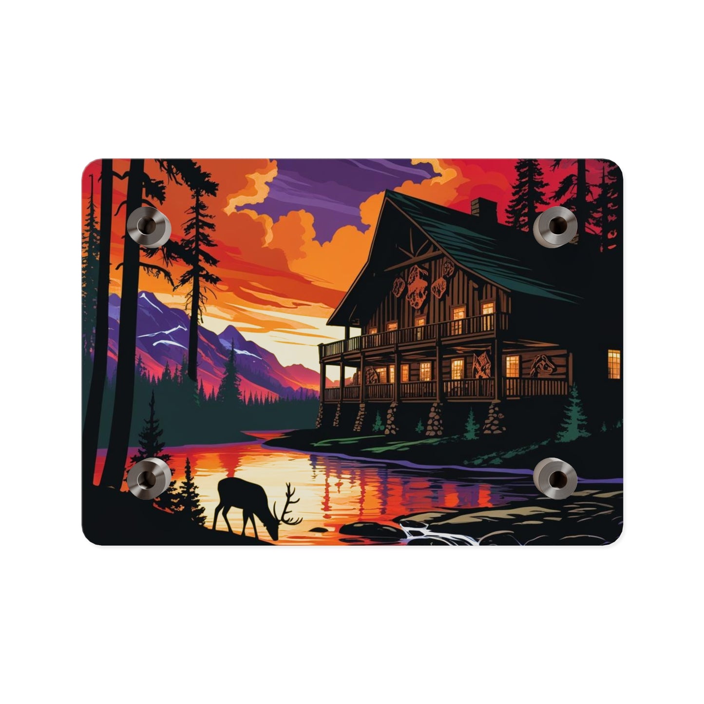 Cabin by the Stream – Acrylic Rustic Wall Art