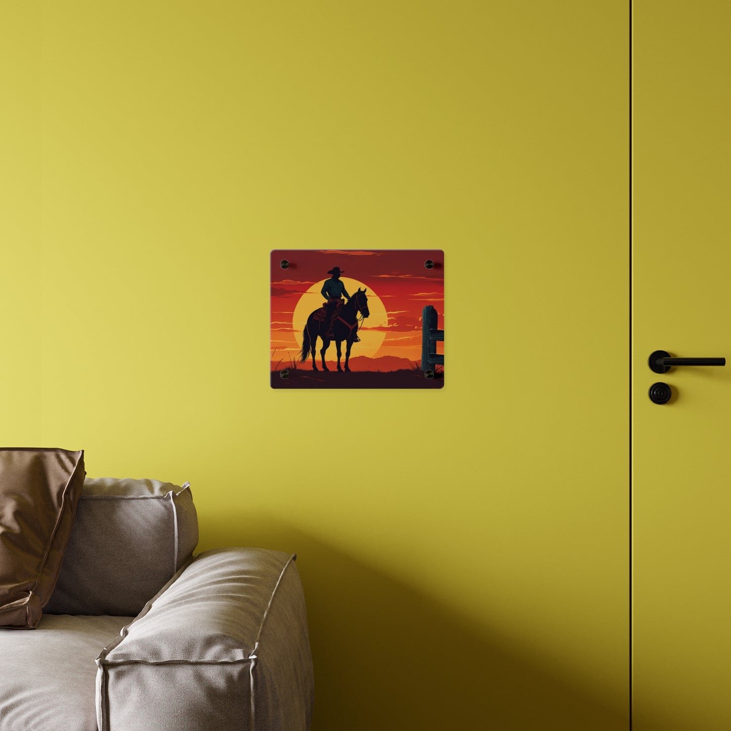 Rustic Western Sunset Acrylic Wall Art Panels - Rustic Home Decor