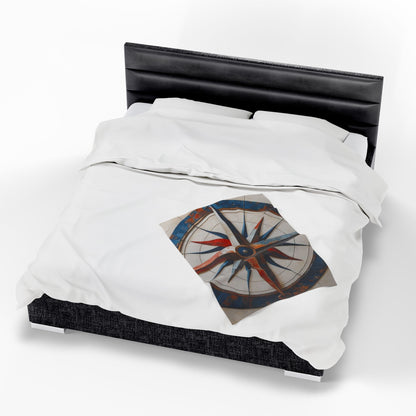 Nautical Compass Plush Blanket