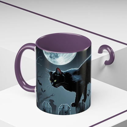 Mystical Black Cat Coffee Mug- Halloween Special