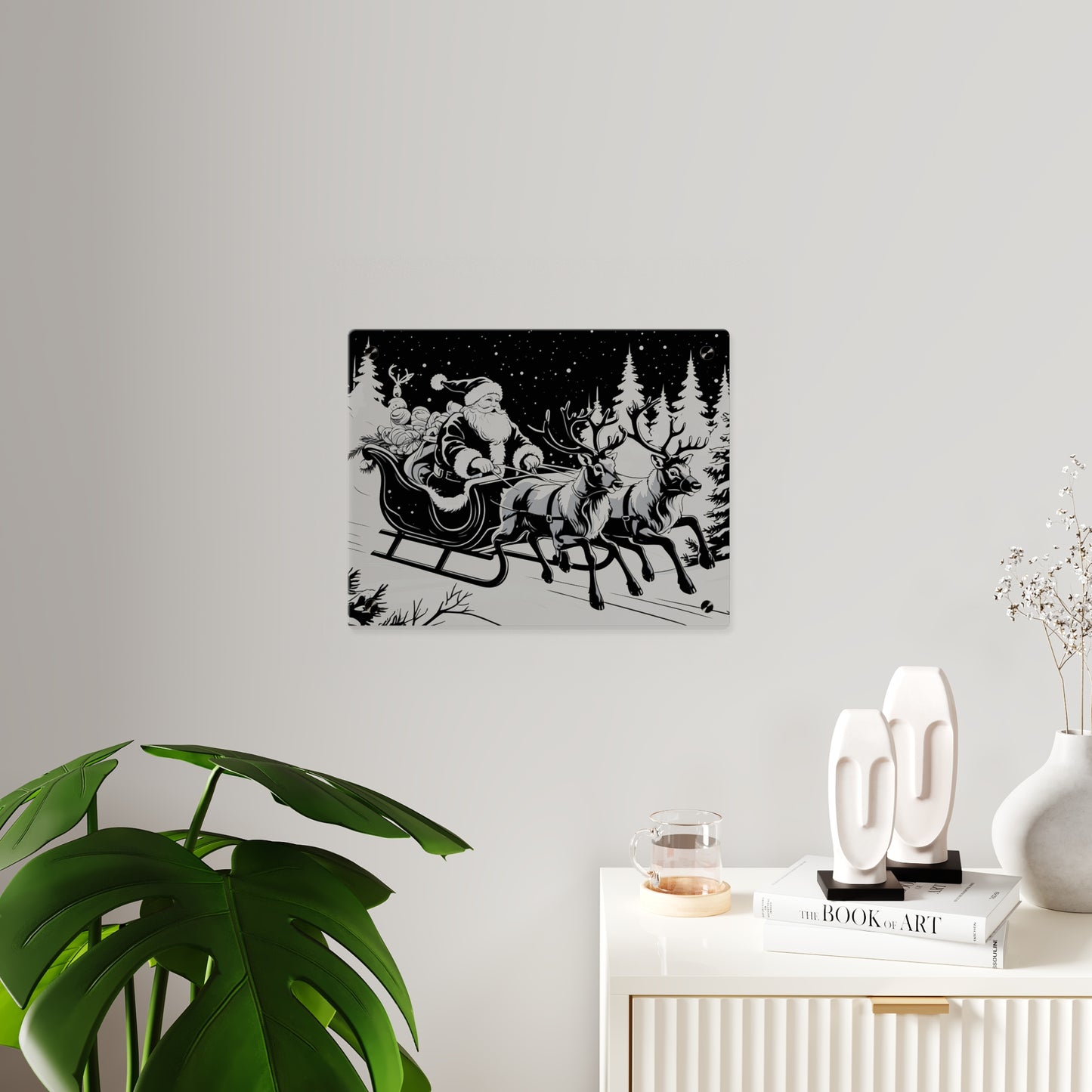 Santa's Sleigh Night Sky - Acrylic Wall Art Panel