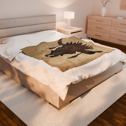 Bohemian Cow Skull Velveteen Plush Blanket