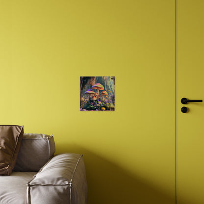 Zână de pădure cu ciuperci – Tablou acrilic rustic cu pădure