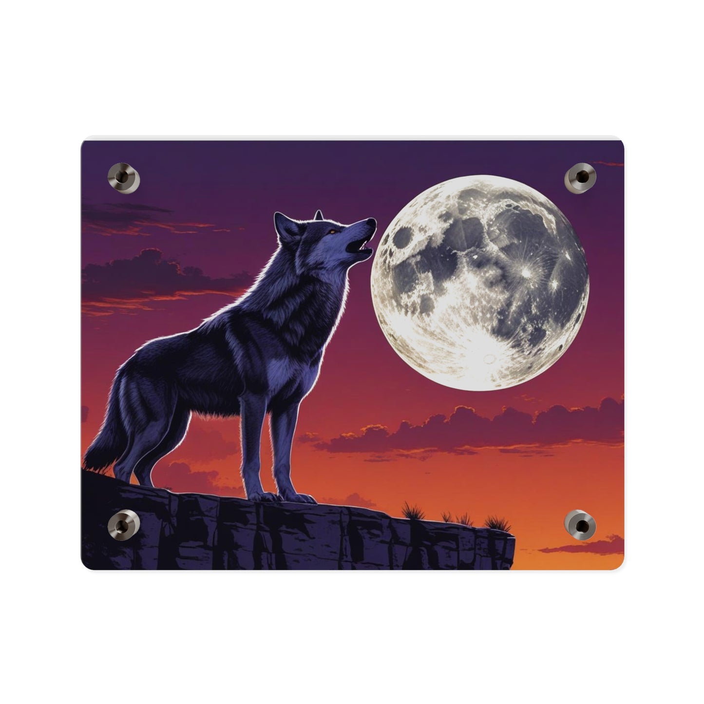 Moonlit Wolf Acrylic Wall Art Panels