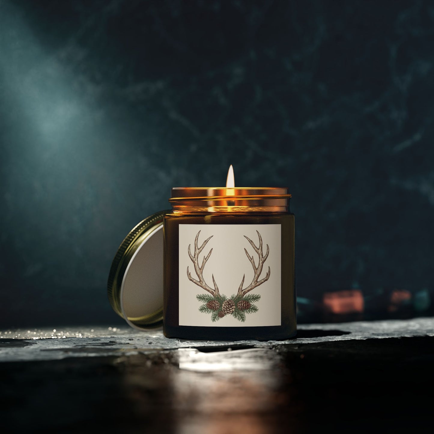 Rustic Pine Antlers Scented Candle