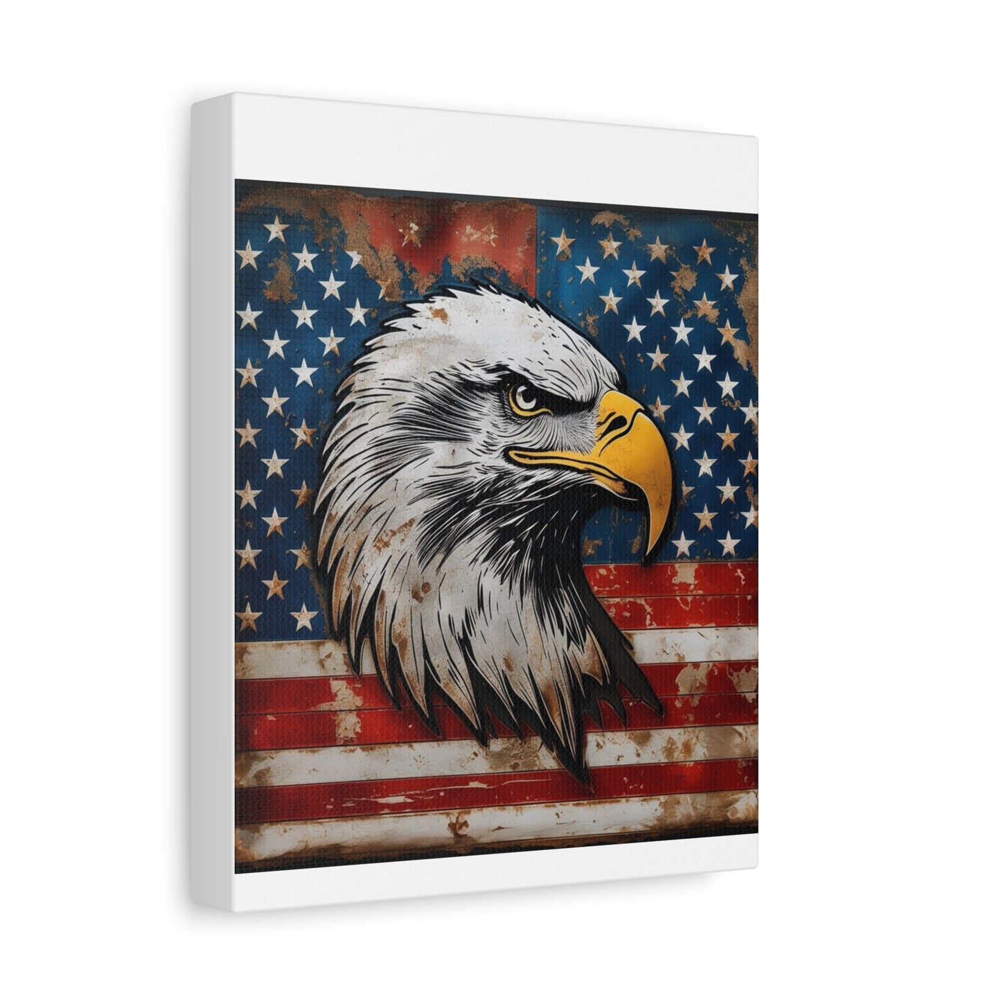 Tablou pe pânză Weathered Glory – Decor rustic de perete cu vultur pleșuv și stele