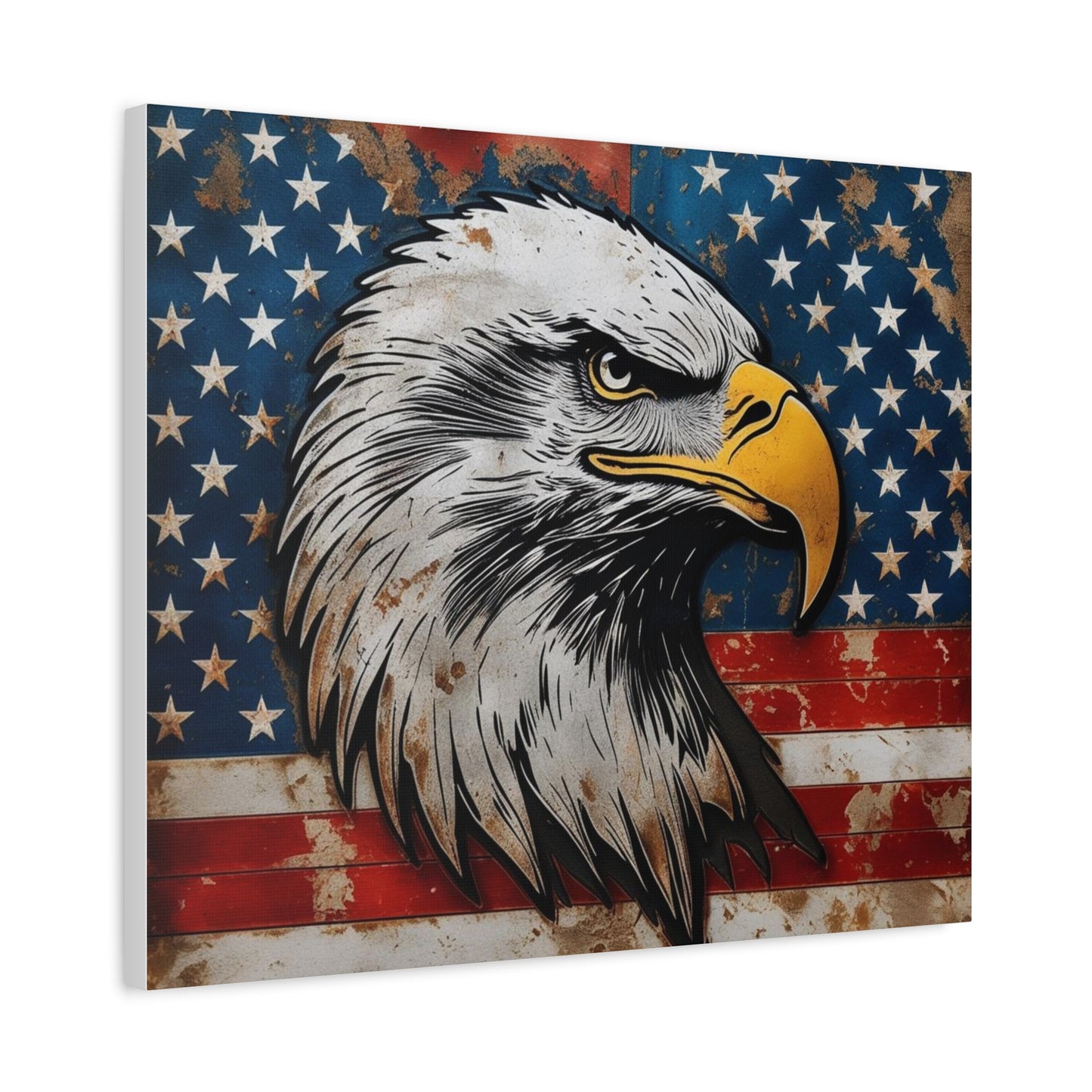 Tablou pe pânză Weathered Glory – Decor rustic de perete cu vultur pleșuv și stele
