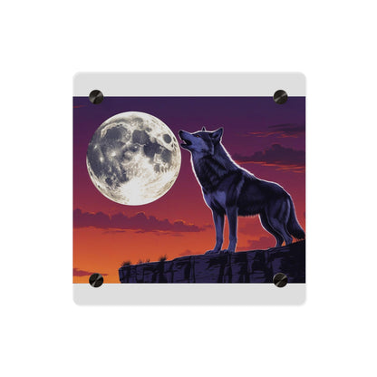 Moonlit Wolf Acrylic Wall Art Panels