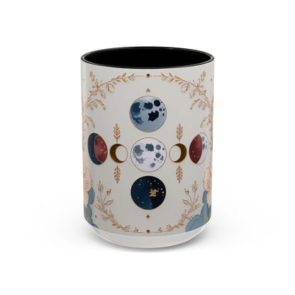 Celestial Floral Accent Coffee Mug- Mystic Moon Decor Drink-ware