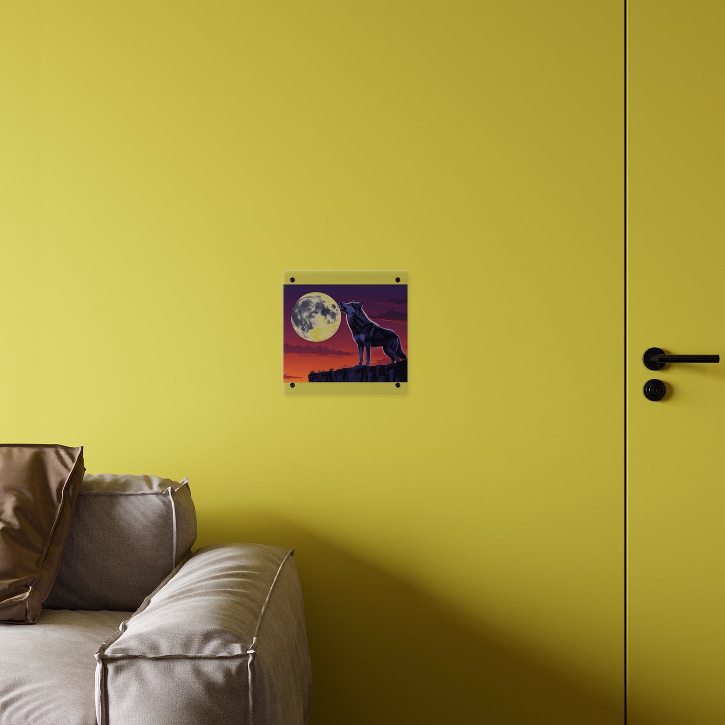 Moonlit Wolf Acrylic Wall Art Panels