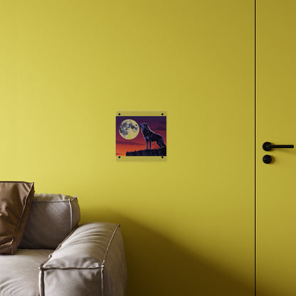 Moonlit Wolf Acrylic Wall Art Panels