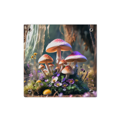 Zână de pădure cu ciuperci – Tablou acrilic rustic cu pădure