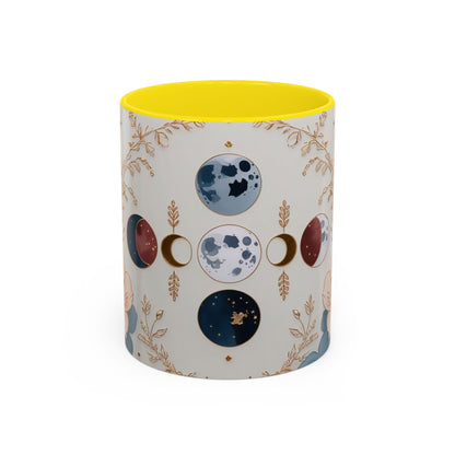 Celestial Floral Accent Coffee Mug- Mystic Moon Decor Drink-ware