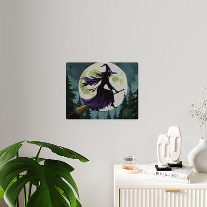 Acrylic Wall Art Panels - Witch and Moon Decor, Perfect for Halloween