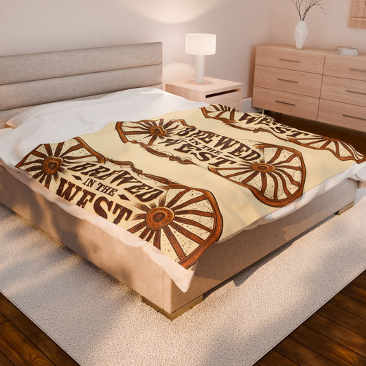 Cozy Western Themed Velveteen Blanket