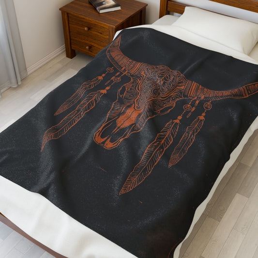 Boho Chic Velveteen Plush Blanket