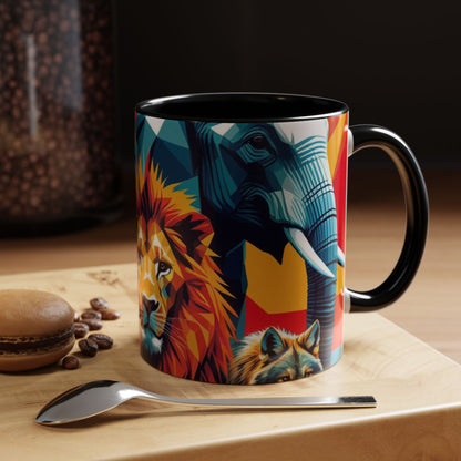 Vibrant Animal Art Coffee Mug - Bold Wildlife Design Gift