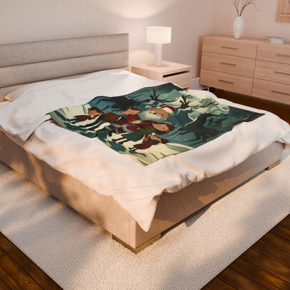 Cozy Family Christmas Velveteen Plush Blanket