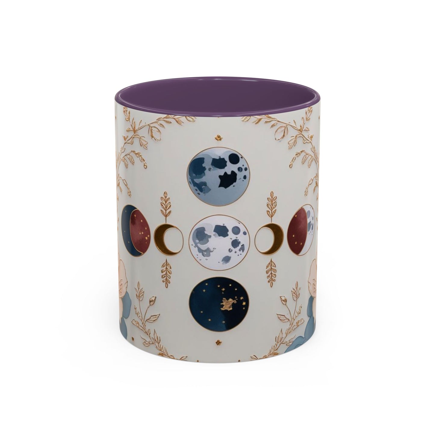 Celestial Floral Accent Coffee Mug- Mystic Moon Decor Drink-ware