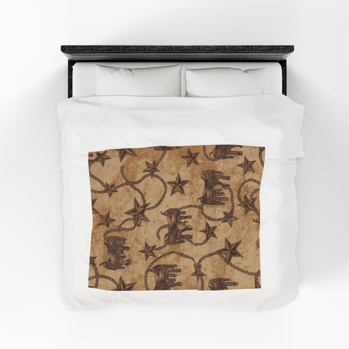 Cozy Western-Themed Velveteen Plush Blanket
