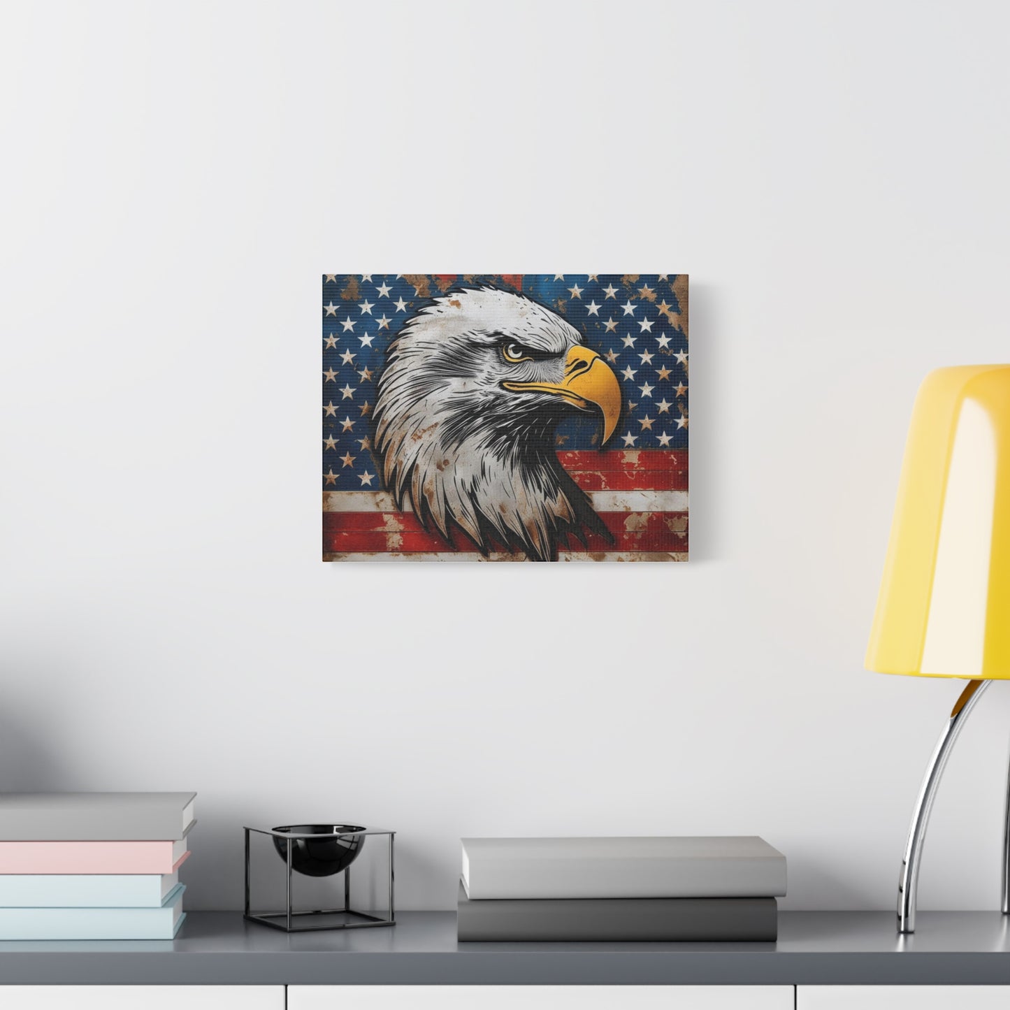 Tablou pe pânză Weathered Glory – Decor rustic de perete cu vultur pleșuv și stele