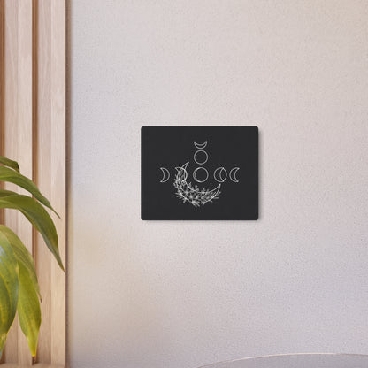 Botanical Moon Phase Wall Art – Metal Boho Accent Piece