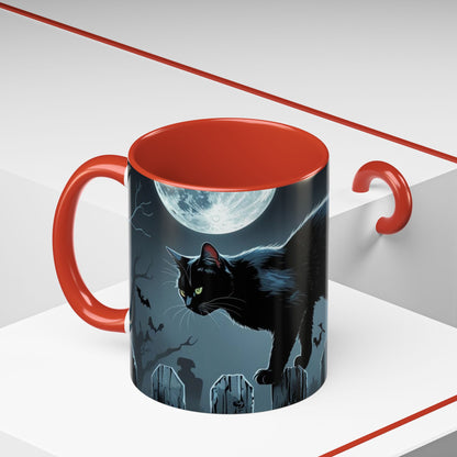 Mystical Black Cat Coffee Mug- Halloween Special