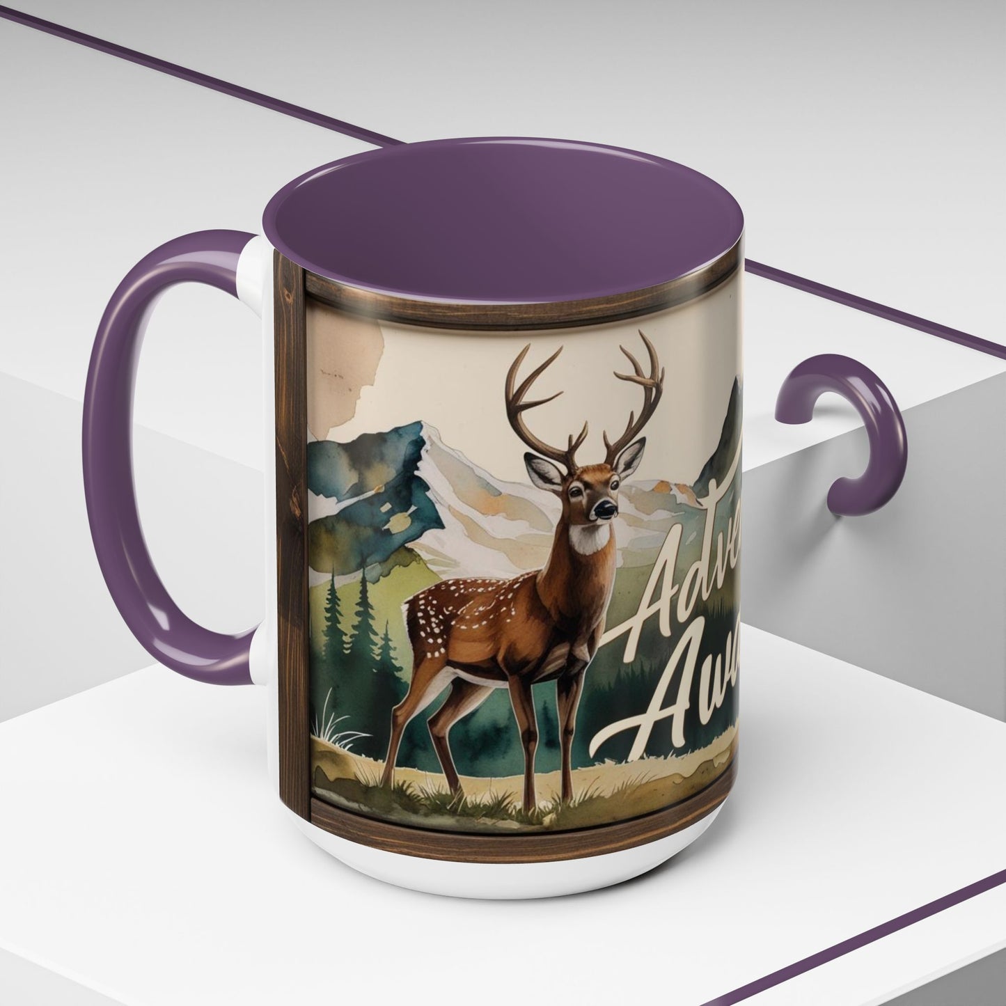 Adventure Awaits Accent Coffee Mug - Nature Lover Travel Gift
