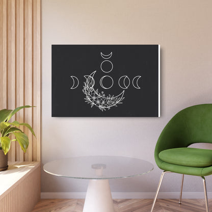 Botanical Moon Phase Wall Art – Metal Boho Accent Piece