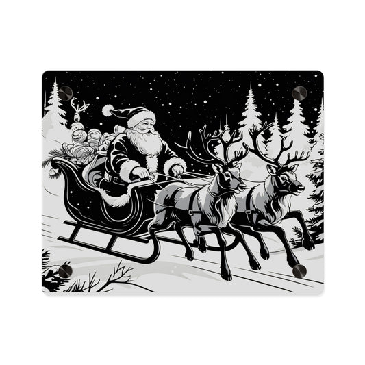 Santa's Sleigh Night Sky - Acrylic Wall Art Panel