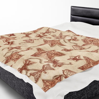 Cozy Star Embroidered Velveteen Plush Blanket