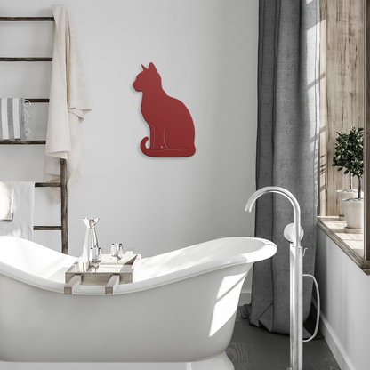 Customized_Cat_Wall_Art_-Metal_Signs_Red_Modern_Bathroom_Mockup.png