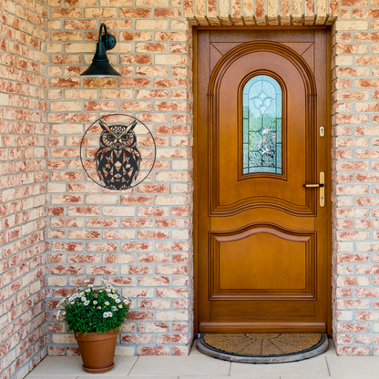 Mystic_Owl_Circle__Contemporary_Metal_Black_Brick_Entrance_Mockup.png