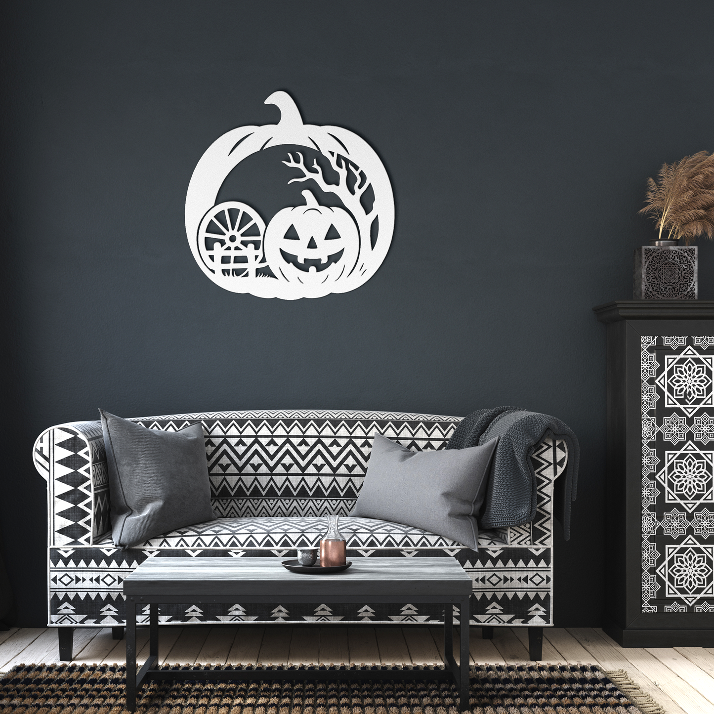 Rustic_Pumpkin_Wagon_Wheel_Silhouette___White_Dark_Living_Room_Mockup.png