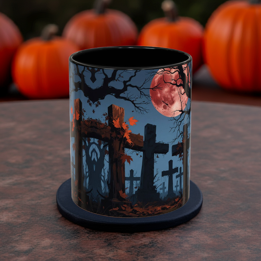 Coffee Mug - Gothic Cemetery | Spooky Halloween Decor, Nightmare Gift