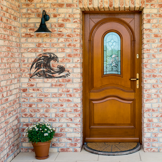 Tidal_Surge_Metal_Sign__Geometric_Oce_Black_Brick_Entrance_Mockup.png