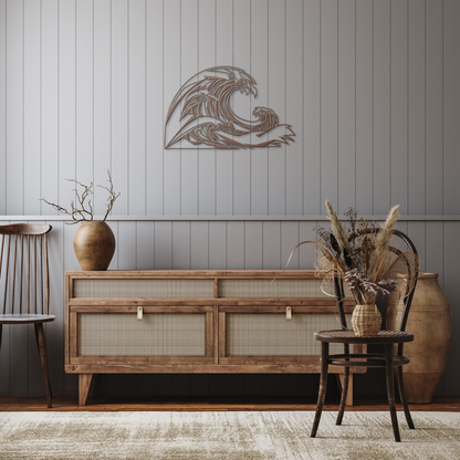 Tidal_Surge_Metal_Sign__Geometric_Oce_Copper_Rustic_Hallway_Mockup.png