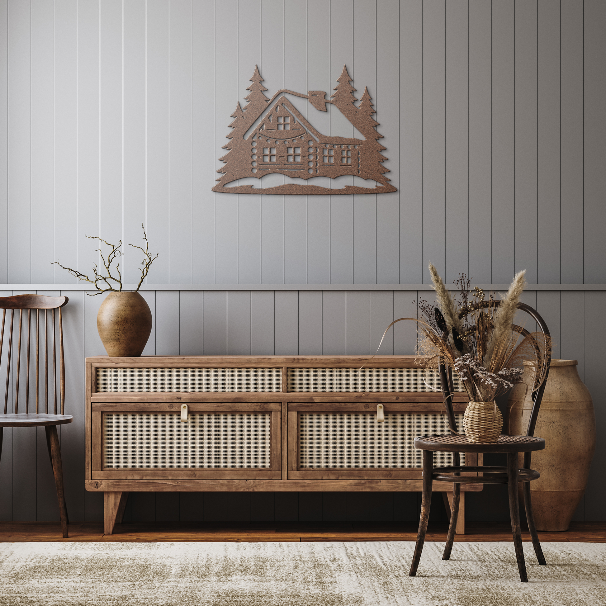 Winter_Cabin_Metal_Silhouette_Wall_Art_Copper_Rustic_Hallway_Mockup.png