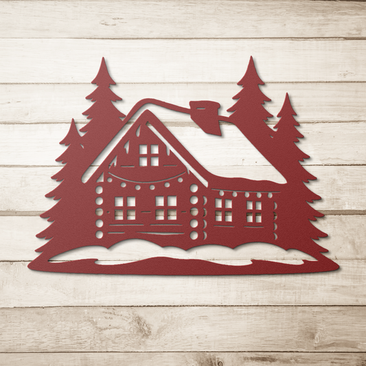 Winter_Cabin_Metal_Silhouette_Wall_Art_Red_Simple_Wood_BKGD_Mockup.png