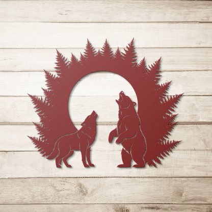 Woodland_Moon_Silhouette__Rustic_Wolf_Red_Simple_Wood_BKGD_Mockup.png